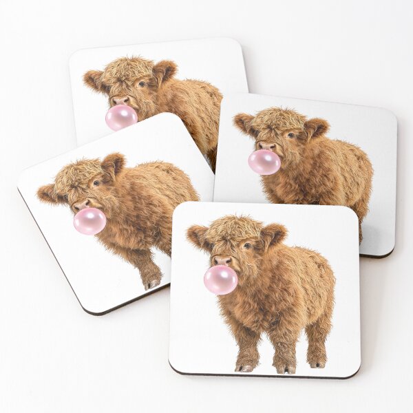 Item preview, Fluffy Highland cow Bubblegum designed and sold by pietini.