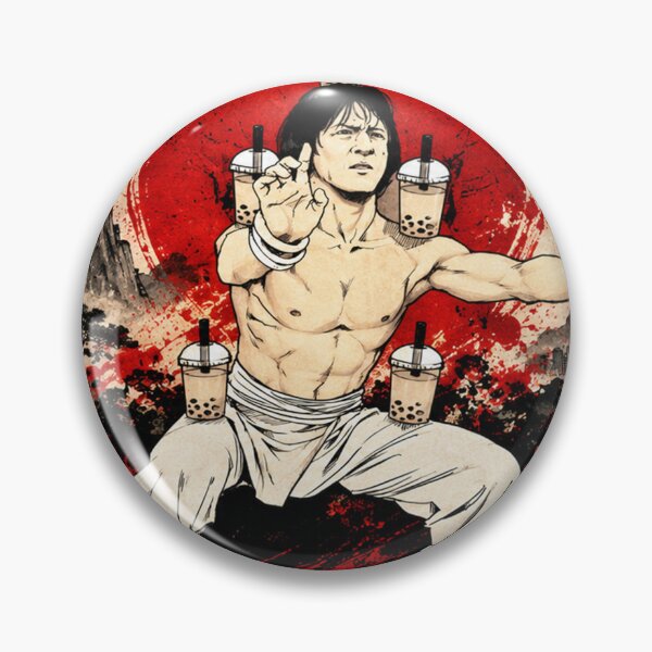 Item preview, Jackie Chan Kung Fu Bubble Tea Master | Funny Martial Arts Chinese Ink Art designed and sold by Fei Long Design Hub.