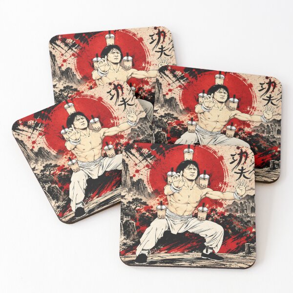 Item preview, Jackie Chan Kung Fu Bubble Tea Master | Funny Martial Arts Chinese Ink Art designed and sold by Fei Long Design Hub.