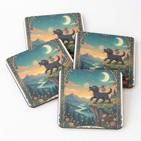 Item preview, The Fool Tarot Card - Black Labrador Dog designed and sold by Goodthingstree.