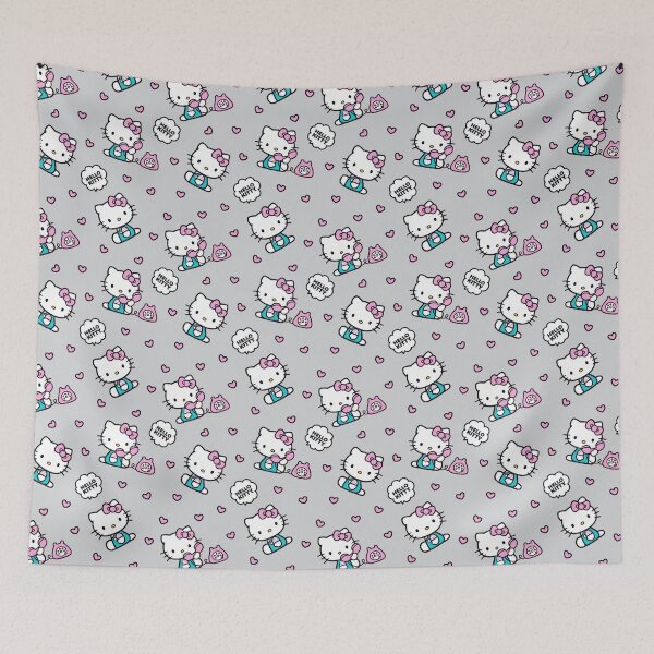 Item preview, Cute Pink Teal Hello Kitty Nature Pattern designed and sold by iloveyourcupid.
