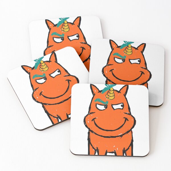 Item preview, Suspicious Aura Funny Unicorn Sticker — Orange Unicorn Halloween Decal designed and sold by ryleemaxwell.