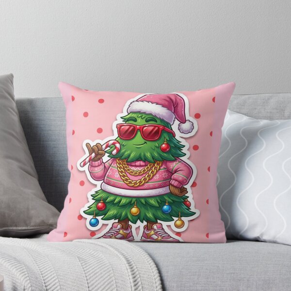 Item preview, Urban cool Christmas Tree holding a candy cane Sticker  designed and sold by HOODYBUDSTYLES.