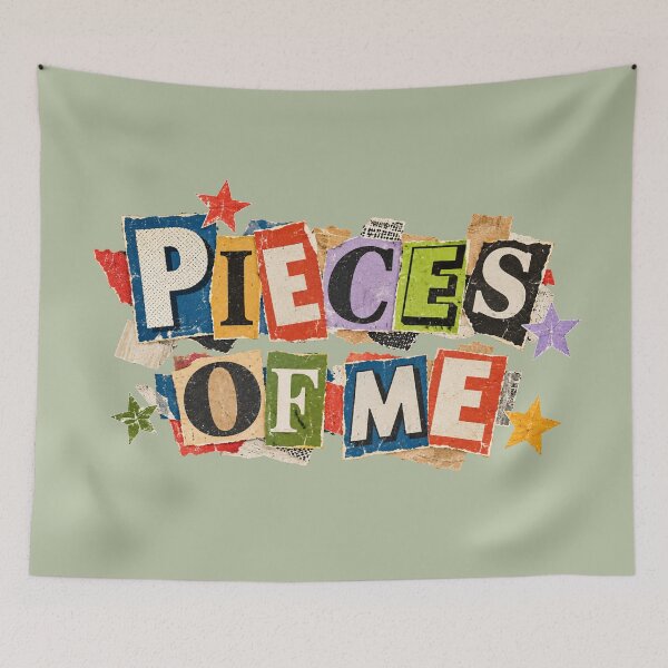 Item preview, Pieces of Me – Ransom Note Collage, Retro Cutout Typography designed and sold by alijun.
