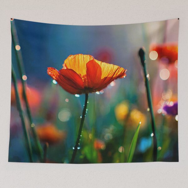 Item preview, Colorful wild poppies blossoms landscape color photographic art print  designed and sold by Jéanpaul  Ferro.