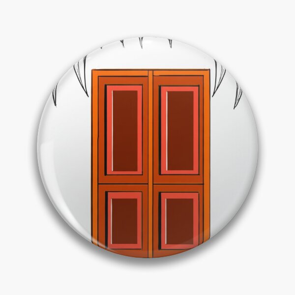 Item preview, Haunted Greek Door — Orange Double Door in a Monster Mouth with Fangs designed and sold by Cobalt & Stone Art.