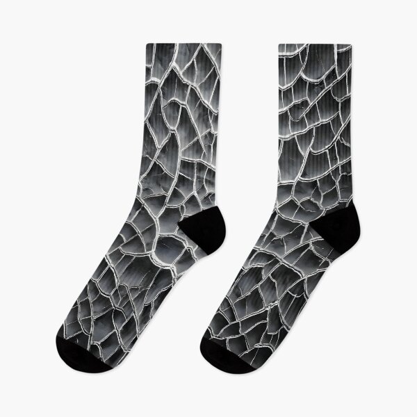 Item preview, Black and White Cracked Texture Abstract Pattern designed and sold by ART BOND.