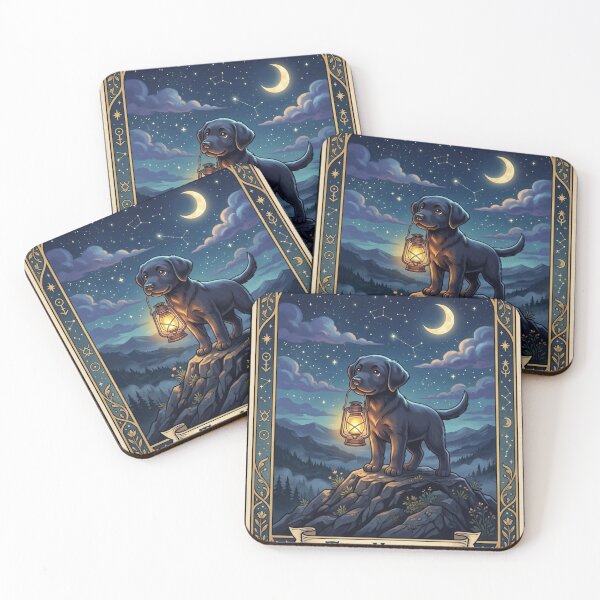 Item preview, The Hermit Tarot Card - Black Labrador Dog designed and sold by Goodthingstree.