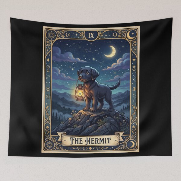 Item preview, The Hermit Tarot Card - Black Labrador Dog designed and sold by Goodthingstree.