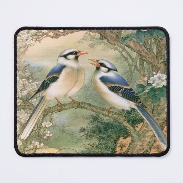 Item preview, Blue Jays in Spring Plum Blossoms designed and sold by bloorose.