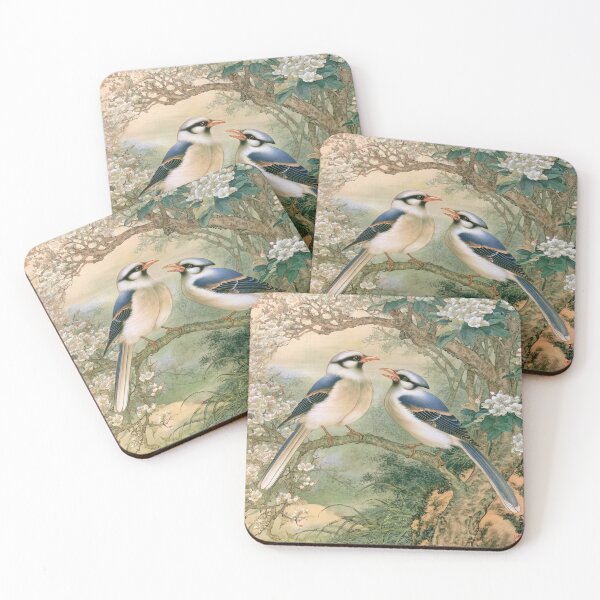 Item preview, Blue Jays in Spring Plum Blossoms designed and sold by bloorose.
