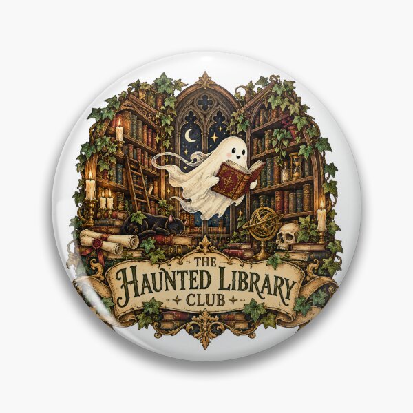 Item preview, The Haunted Library Club - Cute Ghost Reading Dark Academia designed and sold by Neurospicy Trolls.