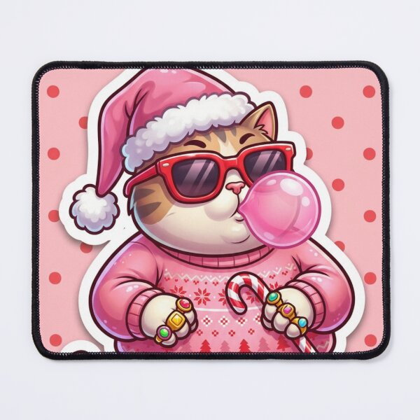 Item preview, Urban cool kitty cat with glasses blowing bubblegum sticker designed and sold by HOODYBUDSTYLES.
