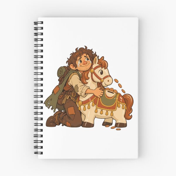 Item preview, Tearful Adventurer Hugging His Horse Piggy Bank designed and sold by bwanaboards.