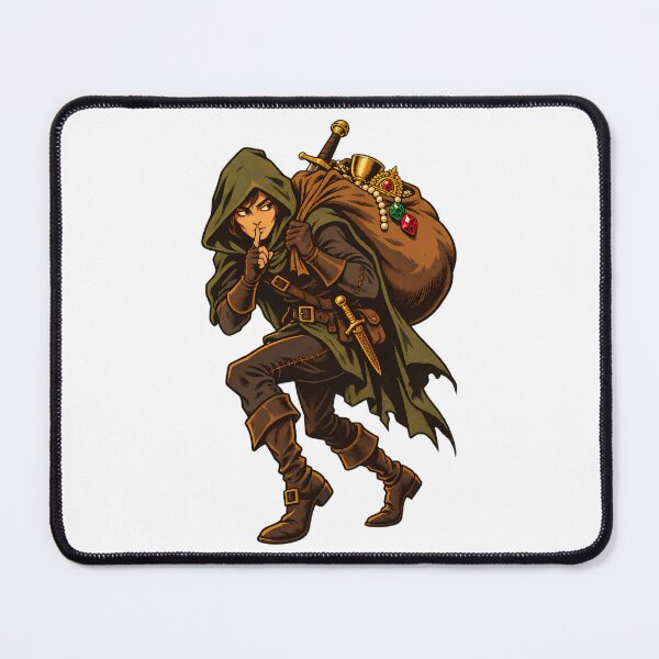Item preview, Sneaky Hooded Rogue Tiptoeing With a Loot Sack designed and sold by bwanaboards.