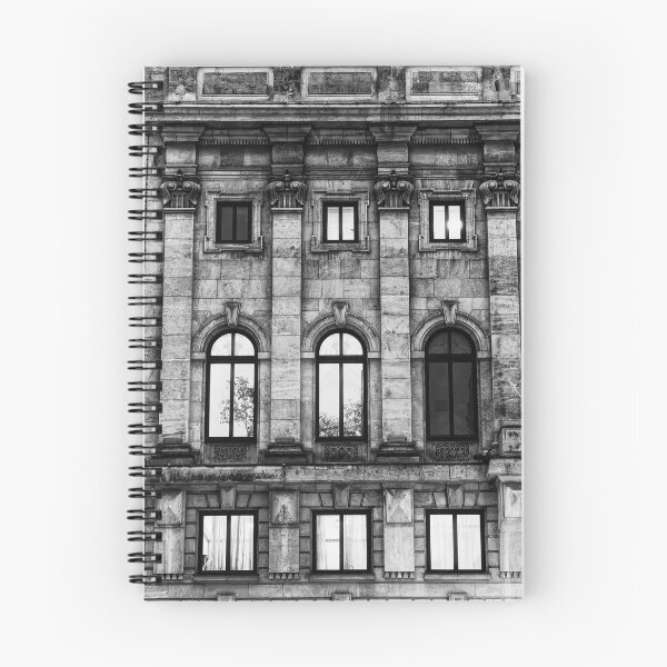 Item preview, Black and White Neoclassical Facade with Arched Windows designed and sold by Rabee Khalil Photography.