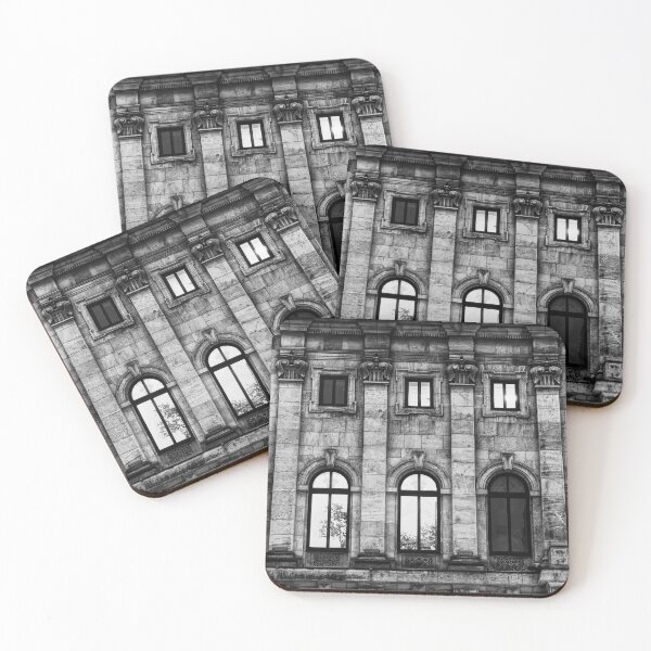 Item preview, Black and White Neoclassical Facade with Arched Windows designed and sold by Rabee Khalil Photography.