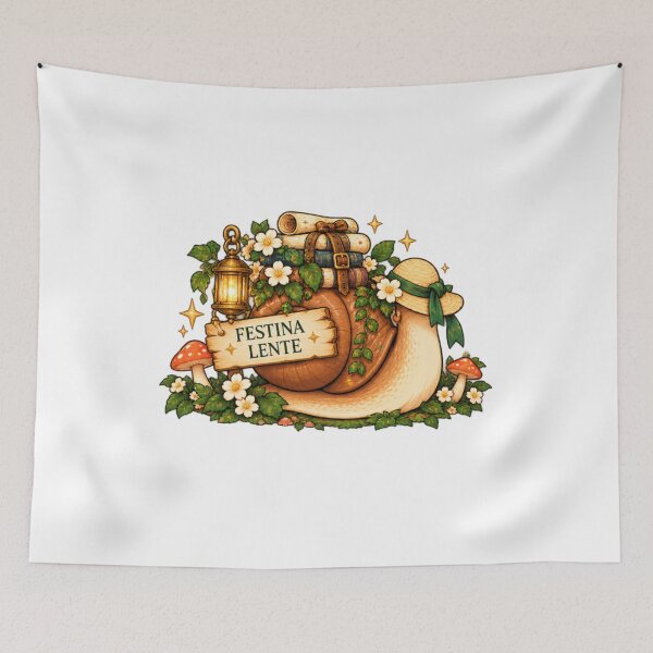 Item preview, Festina Lente – Whimsical Snail Slow Living Vintage Fantasy Art designed and sold by Ramadane_design1.