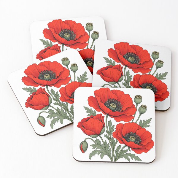 Item preview, Red Poppy Botanical designed and sold by victorsuarez.