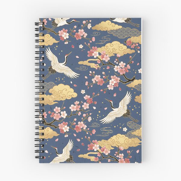 Item preview, Japanese Cranes And Sakura Cherry Blossoms designed and sold by wallpapersarts.
