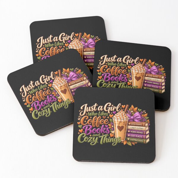 Item preview, Just a Girl Who Likes Coffee, Books & Cozy Things designed and sold by GL Digital Artwork .