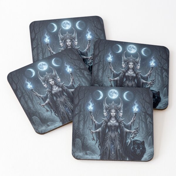 Item preview, Hekate Triple Moon Goddess - Dark Occult Crossroads designed and sold by K-DABRA7.