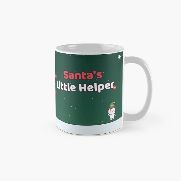 Santa's Little Helper - Cute Christmas Marshmallow Pip with Gift Sack — Classic Mug by BiMood