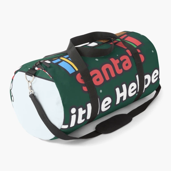 Santa's Little Helper - Cute Christmas Marshmallow Pip with Gift Sack — Duffle Bag by BiMood