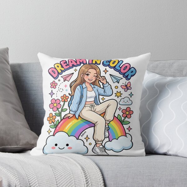 Item preview, Dream In Color Cute Girl Rainbow Cloud designed and sold by Adom-Fashon.