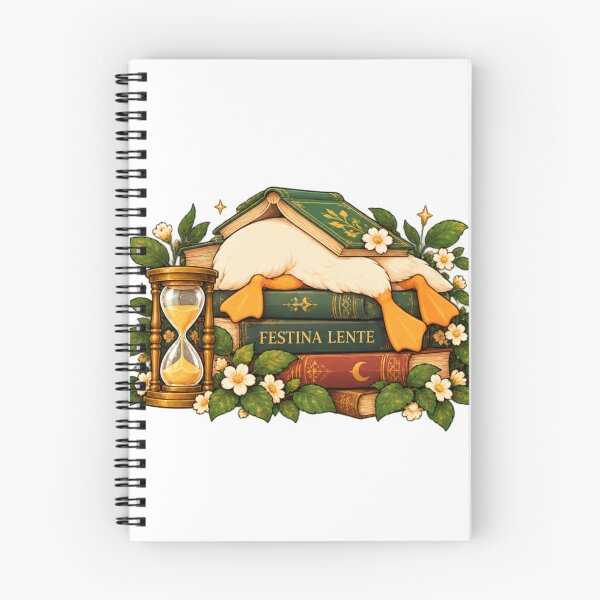 Item preview, Festina Lente – Sleepy Bird Vintage Books and Hourglass Illustration designed and sold by Ramadane_design1.