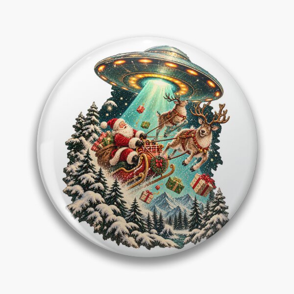 Item preview, Santa's Abduction - Funny UFO Christmas Sleigh Chaos designed and sold by Neurospicy Trolls.