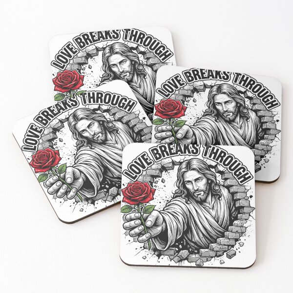Item preview, Love Breaks Through Jesus Red Rose Wall designed and sold by Adom-Fashon.