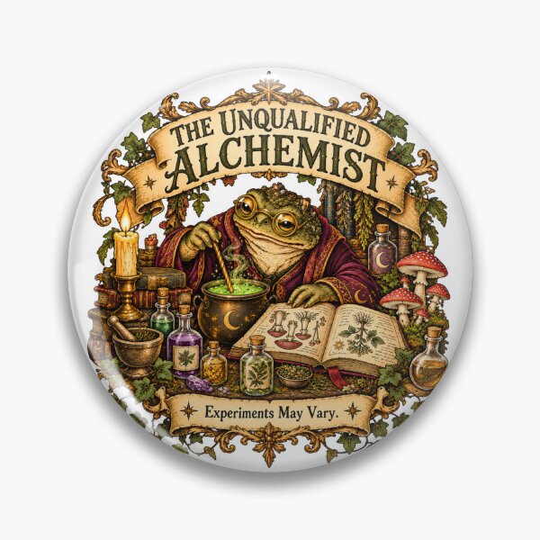 Item preview, The Unqualified Alchemist - Funny Toad Wizard Apothecary Dark Academia designed and sold by Neurospicy Trolls.