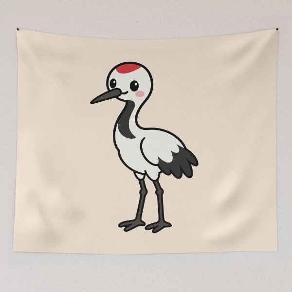 Item preview, Cute Cartoon Crane Bird designed and sold by WildlifeDoodle.