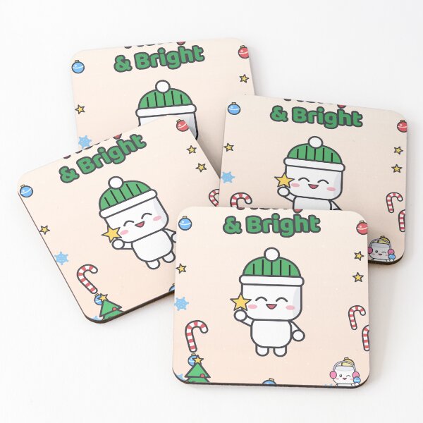 Item preview, Merry and Bright - Cute Marshmallow Pip Decorating the Christmas Tree designed and sold by BiMood.