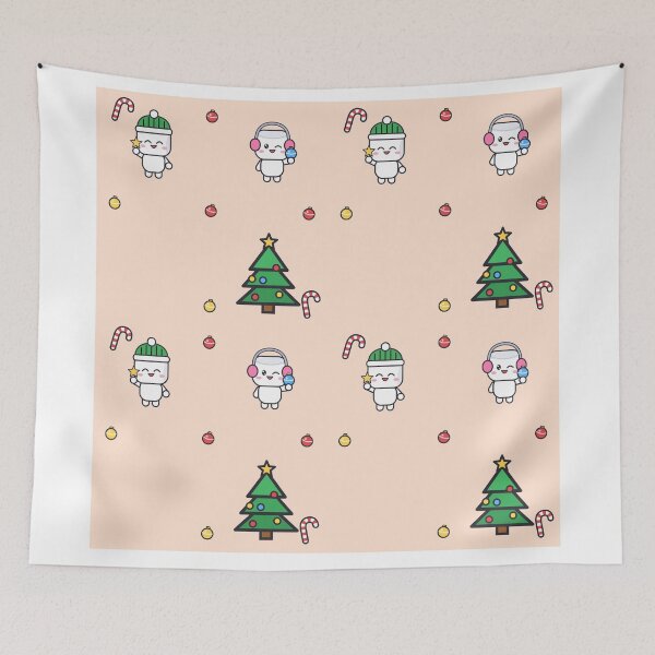 Item preview, Merry and Bright - Cute Marshmallow Pip Decorating the Christmas Tree designed and sold by BiMood.