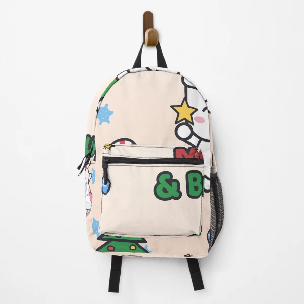 Merry and Bright - Cute Marshmallow Pip Decorating the Christmas Tree — Backpack by BiMood