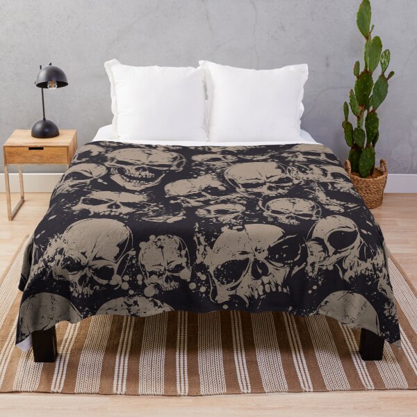 Item preview, Grunge Skulls Halloween Pattern – Gothic Skull Print designed and sold by insanitysaint05.