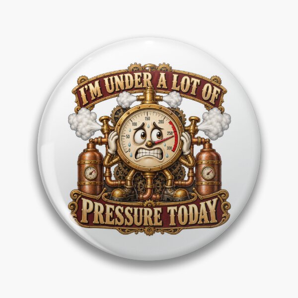 Item preview, Under a Lot of Pressure Today — Funny Steampunk Gauge  designed and sold by A5ranchmerch.