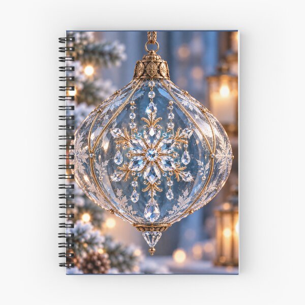 Item preview, Crystal Snowflake – Elegant Blue & Gold Christmas Ornament designed and sold by DreamyPixStudio.