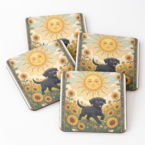 Item preview, The Sun Tarot Card - Black Labrador Dog designed and sold by Goodthingstree.