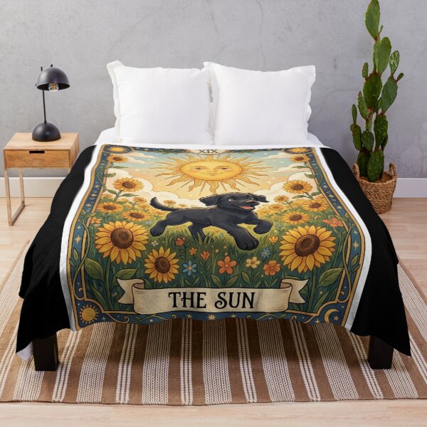 Item preview, The Sun Tarot Card - Black Labrador Dog designed and sold by Goodthingstree.