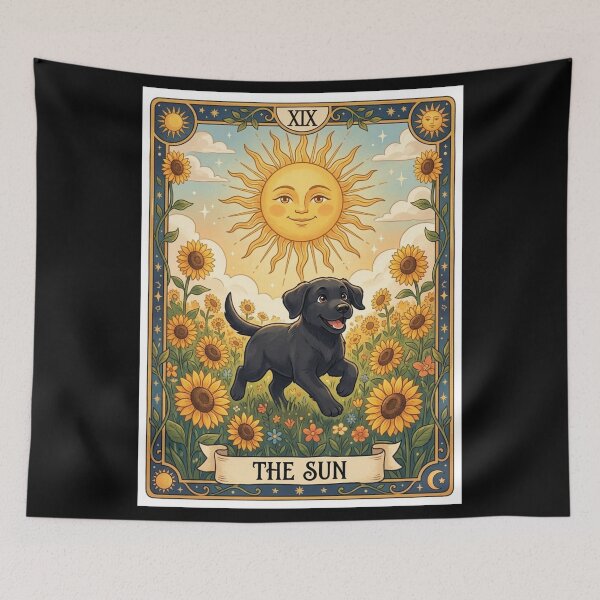 Item preview, The Sun Tarot Card - Black Labrador Dog designed and sold by Goodthingstree.