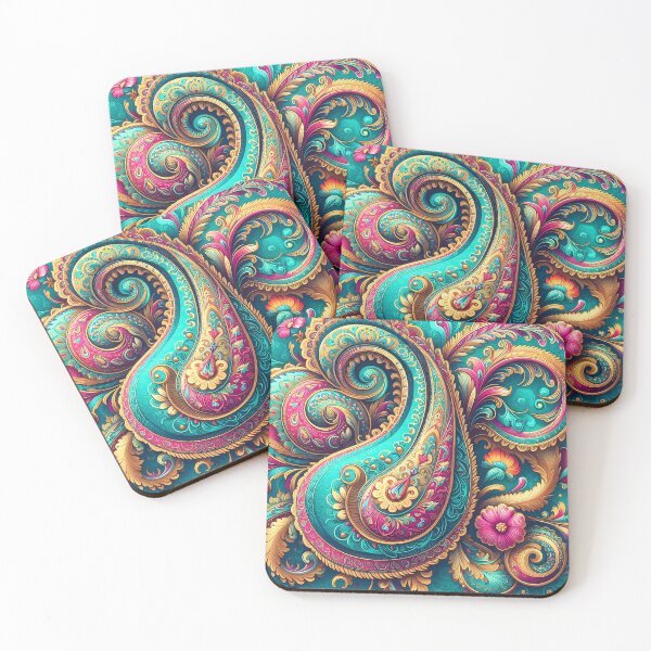 Item preview, Turquoise Floral Paisley designed and sold by Apex Designs.