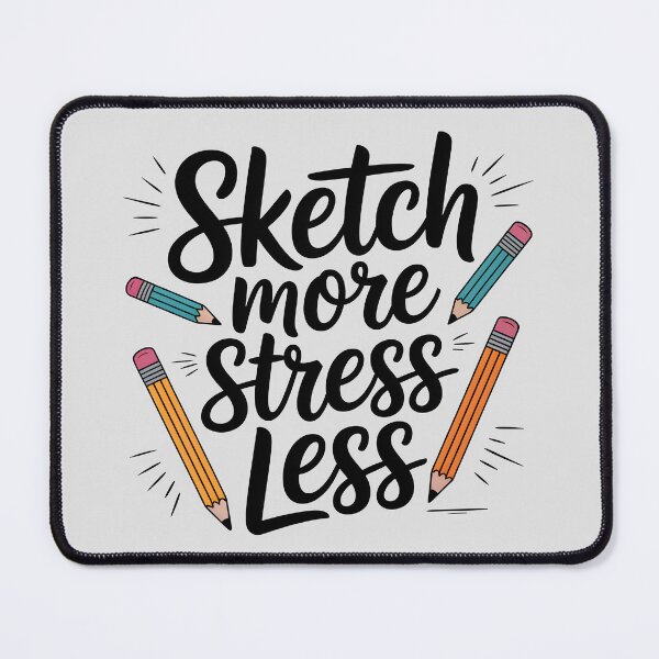 Item preview, Sketch More, Stress Less – Inspirational Sketching and Pencil Art Design designed and sold by Jollys-ArtShop.