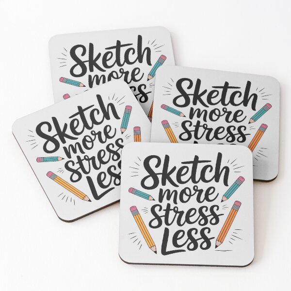 Item preview, Sketch More, Stress Less – Inspirational Sketching and Pencil Art Design designed and sold by Jollys-ArtShop.