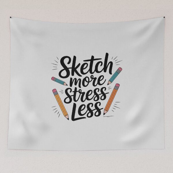 Item preview, Sketch More, Stress Less – Inspirational Sketching and Pencil Art Design designed and sold by Jollys-ArtShop.