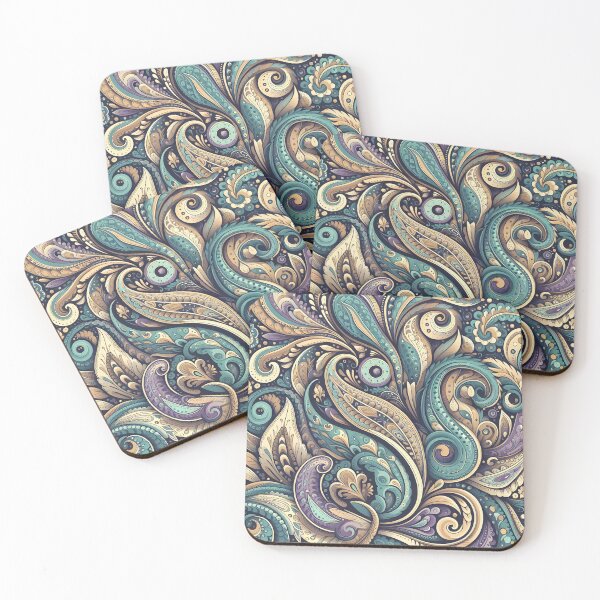 Item preview, Soft Teal Beige Paisley designed and sold by Apex Designs.