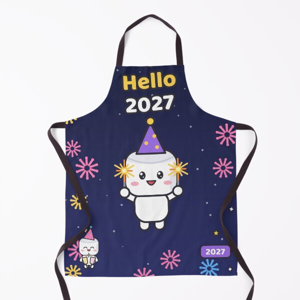 Item preview, Hello 2027 - Cute New Year Party Marshmallow Pip with Sparklers designed and sold by BiMood.