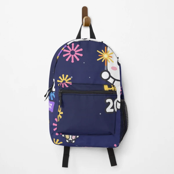 Hello 2027 - Cute New Year Party Marshmallow Pip with Sparklers — Backpack by BiMood